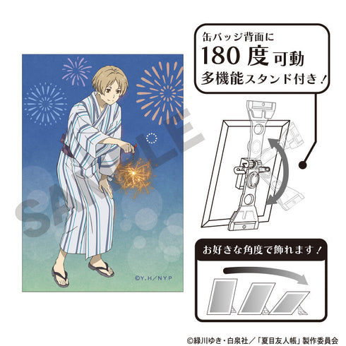 『夏目友人帳』アート缶バッジ 夏目貴志 花火